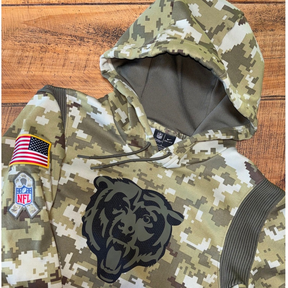 Nike Chicago Bears 2021 Salute to Service Therma Performance Hoodie Mens Medium